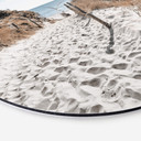 Tableau sur alu-Dibond rond L'attente de la plage