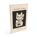 Plakat drewniany Maneki Neko - Szczęśliwy kot - KsanaKalpa