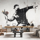 Fototapeta Banksy - Miotacz kwiatów