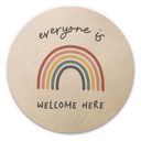 Houten Wanddecoratie Everyone is welcome here - KsanaKalpa - Rond