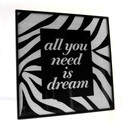 Wandbild All you need is dream - Silber Glitzer