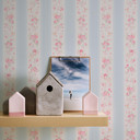 Floral blue white - tapeta flizelinowa Country House A.S. Création - matowa i lekko teksturowana