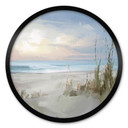 Poster Rustig strand in pastelkleuren - Cheney - Rond
