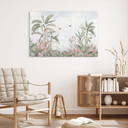 Glasbillede - Tropisk idyl med kolibri blå - Bloomery Decor