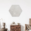 Wanddecoratie in wit met zeshoekig design - Ms Tiff - Alu-Dibond