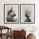 Plakat Frida Floral Studio - Sylwetka kobiety z kwiatami lilii