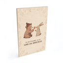 Holzbild mit Bär und Hase - Affirmation 'Ich bin freundlich' fürs Kinderzimmer