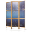 Japanischer Paravent, Raumteiler freistehend, Trennwand - Illuminated Oceanic Depth: School of Tiny 