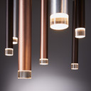 Pendelleuchte Eddy, braun, 180 x 55,3 cm, Metall Pendellampe, dimmbar