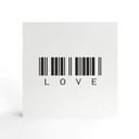 Billede af træ til at sætte op - Barcode Love - 15x15 cm