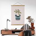 Obraz tkaniny Frida Floral Studio - Botaniczna maszyna do pisania