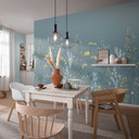Fototapet, landskabstapet La Terrasse blå, grøn 2,7 x 1,5 m