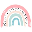 Muursticker Pastelroze Regenboog