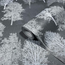 Vliestapete Illustration Modern, Natur in Stahlblau 