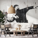 Fototapeta Banksy - Miotacz kwiatów