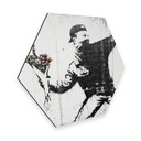 Hexagon - Alu-Dibond - Banksy - Flower Thrower