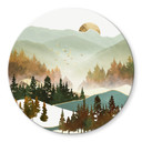 Tableau sur verre rond SpaceFrog Designs - Matin d'automne