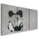 3 stykke lærredstryk, Banksy Kissing Policemen