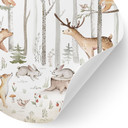 Naklejka na ścianę Adventure with forest animals - Kvilis - Round