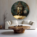 Rundt lærredsmaleri Buddha Zen Abstraktion