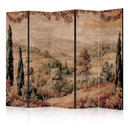 Paravent, Raumteiler freistehend, Trennwand - Landscape with Cypresses: Old Tapestry