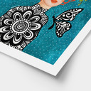 Plakat Portret kobiety - Kobieta motyl z wieńcem kwiatów - Hülya