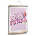 Typografia Plakat Girl Power Retro Napis Fioletowy