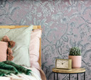 Blomstertapet non-woven Novamur Jackie pink, sølv