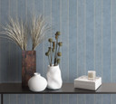 Vliestapete Streifen Modern in Blau metallic, Lounge