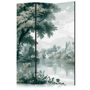Paravent, Raumteiler freistehend, Trennwand - View of the Park and Lake: Retro Vintage