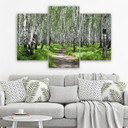 3 stykke lærredstryk, Birch Forest Nature