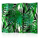 Paravent Séparation de pièce - Feuilles tropicales, 3 pièces