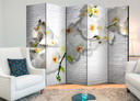 Screen room divider - Orkidé i byen, 3-delt