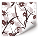 Poster autocollant - W - Fleurs Marrons