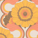 Tapeta z włókniny w stylu retro - kolorowa tapeta w kwiaty - tapeta z wzorem w stylu vintage