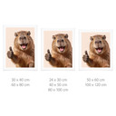 Plakat Happy Capybara z kciukami w górę