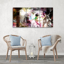 3 dele lærredstryk, feminin pastel