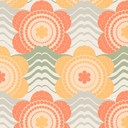 Vintage blomstertapet orange gul - retro ikke-vævet tapet i blomsterstil - vintage mønster tapet
