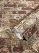 Sten-effekt tapet, non-woven brun, beige 