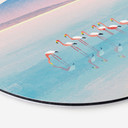 Wanddecoratie Pastelkleurig meer met flamingo's - Rivers - Alu-Dibond Rond