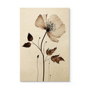 Plakat drewniany kwiaty - suszony kwiat w kolorze kremowym - Treechild