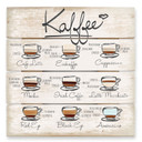 Holzbild Kaffeesorten - 40x41,5 cm