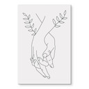 Akrylbillede Line Art - Elskende, der holder hinanden i hånden - Lizde