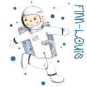 Wallsticker -  + Navn - Astronaut (Judith Loske)