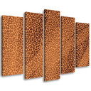 5 stykke lærredsprint, Leopard Leopard Pels Patches Mønster