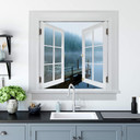 3D Wallsticker vindue firkantet - Lindsten - Moody Morning