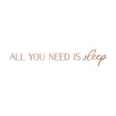 sypialnia z drewnianym napisem 3D - All you need is sleep - Mahoń