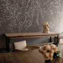 Fotobehang slaapkamer natuurmotief - elegante wilgentakken in donkergrijs - Ms Tiff