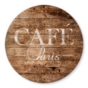 Tableau sur verre rond Café Paris