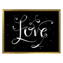 Plakat Handlettering Love - czarny negatyw